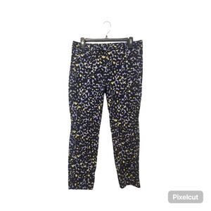 GAP Navy Slim Cropped Pants with Yellow & Light Blue Print
